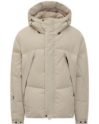JG1 - Yves Salomon Beige Hooded Down Jacket - Lyst