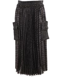 Sacai - Pleated Skirt With Cargo Pockets - Lyst