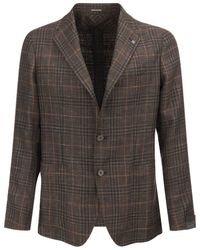 Tagliatore - Wool, Silk And Linen Jacket With Tartan Pattern - Lyst