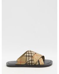 Burberry - Pavilion Check Sandals - Lyst