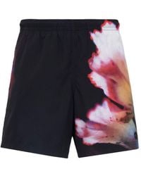 Alexander McQueen - Floral Print Swim Shorts - Lyst
