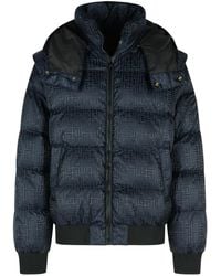 Balmain - Short Nylon Jacquard Down Jacket With Monogram - Lyst