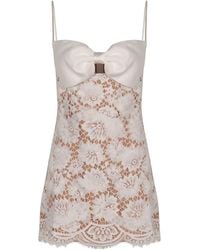 Self-Portrait - Mini Dress With Lace Bow - Lyst