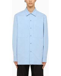 Jil Sander - Light Blue Oversize Shirt With Pockets - Lyst
