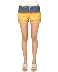 Save 39% Alberta Ferretti High-rise Check-print Satin Shorts in Pink Womens Clothing Shorts Mini shorts 