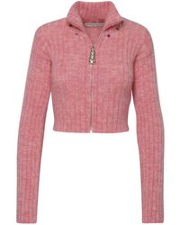 Alessandra Rich - Rose Virgin Wool Blend Sweater - Lyst