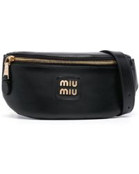 Miu Miu - Logo-lettering Leather Belt Bag - Lyst