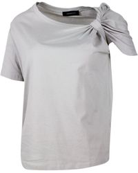 Tシャツ・カットソー Fabiana Filippi White T-Shirt With Tulle Details Fabiana Filippi T-Shirt With Tulle Details in White | Lyst