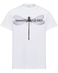 Alexander McQueen - Dragonfly Print Organic Cotton T-shirt - Lyst