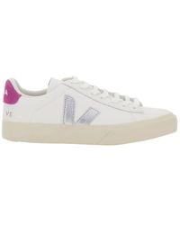 Veja - 'Campo' Low Top Sneakers With Contrasting Heel With Logo Lettering And Logo Patch On The Side - Lyst