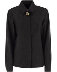 Fabiana Filippi - Virgin Wool Shirt With Houndstooth Detail - Lyst