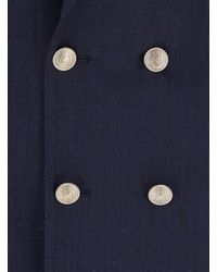 Eleventy - Double-Breasted Suit With Peak Revers And Jewel Buttons - Lyst