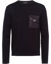 Prada - Pocket-Detail Wool Jumper - Lyst