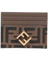 Fendi - Ff Diamonds Leather Card Case - Lyst