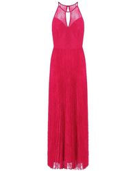 Twin Set - Fuchsia Long Lace Dress - Lyst