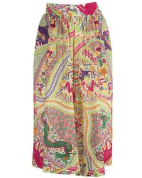 Etro - Skirt Trousers With Multi-Coloured Geometric Design - Lyst