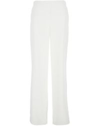 Plain - Pants With Rear Elastic Waist And Wide Leg - Lyst