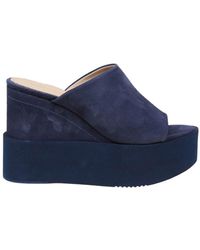 Paloma Barceló - Suede Mules With Wedge - Lyst