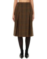 Saint Laurent - Wool And Cashmere Midi Skirt - Lyst