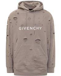 Givenchy - Sweatshirt In Tattered Gauze Fabric - Lyst