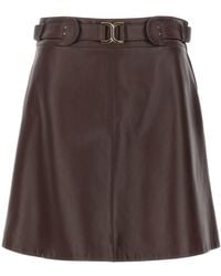 Chloé - Leather Mini Skirt - Lyst