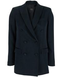 Plain - Double-Breasted Jacket With Peak Revers - Lyst