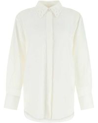 Chloé - Ivory Linen Oversize Shirt - Lyst