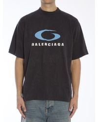 Balenciaga - Printed Vintage Cotton T-Shirt - Lyst