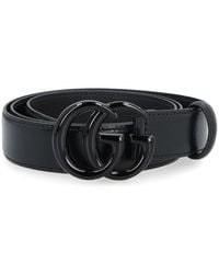 Gucci - Leather Belt With Interlocking G Buckle - Lyst