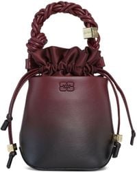 Ganni - Burgundy 'Bou' Bucket Bag - Lyst