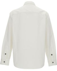 Versace - Camicia Con Colletto Buttoned-down E Bottoni Medusa In Denim Di Cotone Banco Uomo - Lyst
