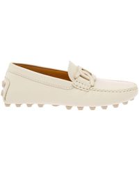 Tod's - 'gommino Bubble' Loafers With Tonal Chain Detail In Leather Woman - Lyst