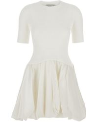 Jonathan Simkhai - 'Kenny' Crewneck Mini Dress With Puffed Skirt - Lyst