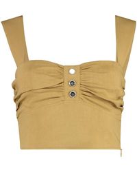 Pinko - Linen Crop Top - Lyst