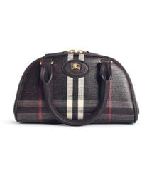 Burberry - 'Bowling Highlands' Mahogany' Cotton Blend Mini Bag - Lyst