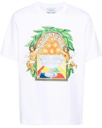 Casablancabrand - Triomphe D`orange Printed T-shirt Clothing - Lyst