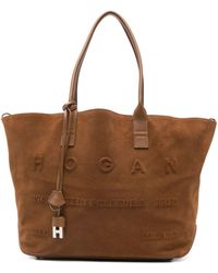 Hogan - Script Medium Leather Tote Bag - Lyst
