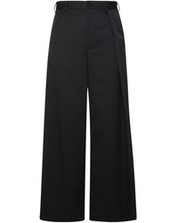 MM6 by Maison Martin Margiela - Black Virgin Wool Blend Tailored Trousers - Lyst