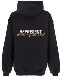 Represent - 'Patron Of The Club' Hoodie With Front And Back Logo Print - Lyst