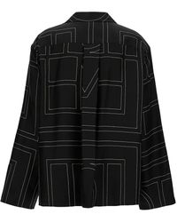 Totême - Shirt With All-over Monogram Print In Silk Woman - Lyst