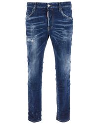 DSquared² - 'Skater' Skinny Jeans With Paint Stains - Lyst