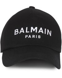 Balmain - Embroidered Raffia Baseball Cap - Lyst
