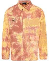 Mauna Kea Beige Cotton Tie Dye Safari Shirt - Natural