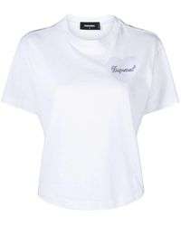 DSquared² - Logo-appliqué Cotton T-shirt - Lyst