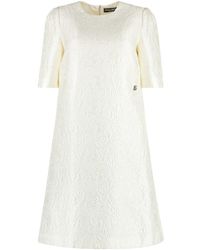 Dolce & Gabbana - Floral Jacquard Fabric Dress - Lyst