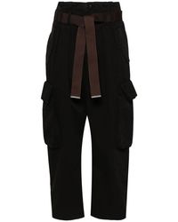 Pinko - Ronfare High-Waist Cropped Cargo Trousers - Lyst