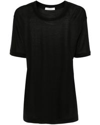 Lemaire - Silk T-Shirt With Dropped Shoulder - Lyst