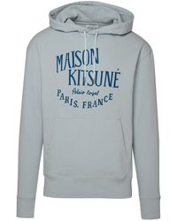 Maison Kitsuné - Maison Kitsuné Light Blue Cotton Sweatshirt - Lyst