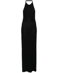 Saint Laurent - Wool Blend Long Pencil Dress - Lyst