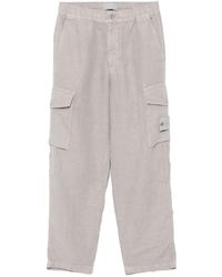 Stone Island - Cargo Trousers Diagonal Linen_ Ghost - Lyst